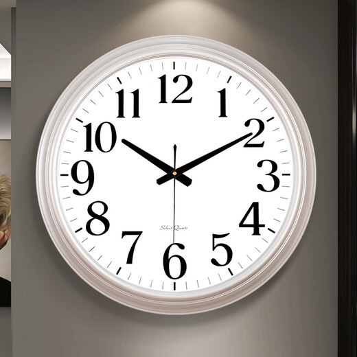 La historia del tiempo es una luz de pared de moda de diale de dial súper grande sala de estar de la pared de la sala de estar en el hogar atmosférico sin golpes relojes de pared sin golpes de pared Simple y moderno 5266C Disco digital plateado brillante [diámetro 50 cm]