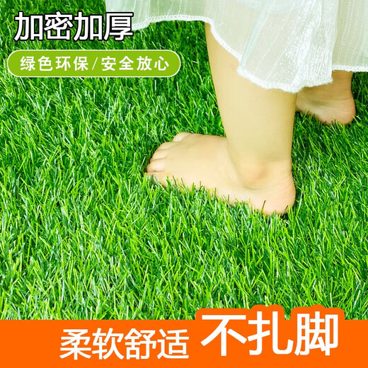 Lezijun simulated lawn carpet, artificial artificial turf, green outdoor decoration, fake grass plastic mat, balcony kindergarten, 35mm green bottom spring grass insulation model 50 square meters