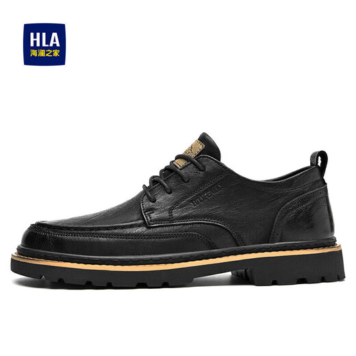 Hailan Home (HLA) Herrenschuhe, vielseitige lässige Lederschuhe, Herren -Retro Workwear -Schuhe, Herren Haagzm1ebb033 Black 42