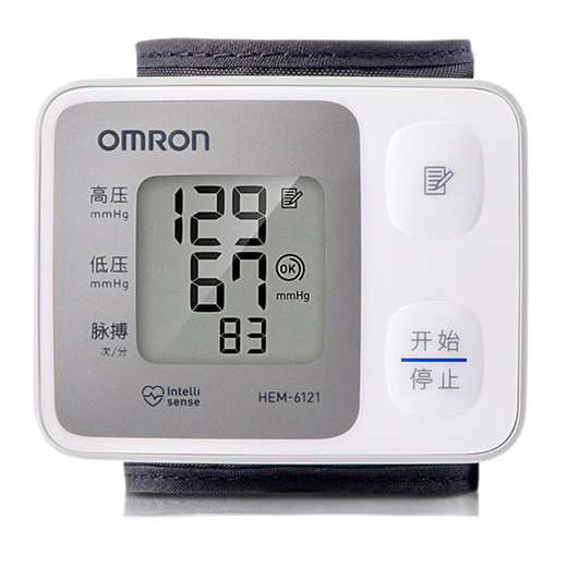Omron blood pressure meter measuring instrument for household electronic blood pressure device for household intelligent fully automatic high-precision wrist blood pressure meter for middle-aged and elderly people 6182 [Classic model 6121] Hypertension prompt + 30 sets of memory values