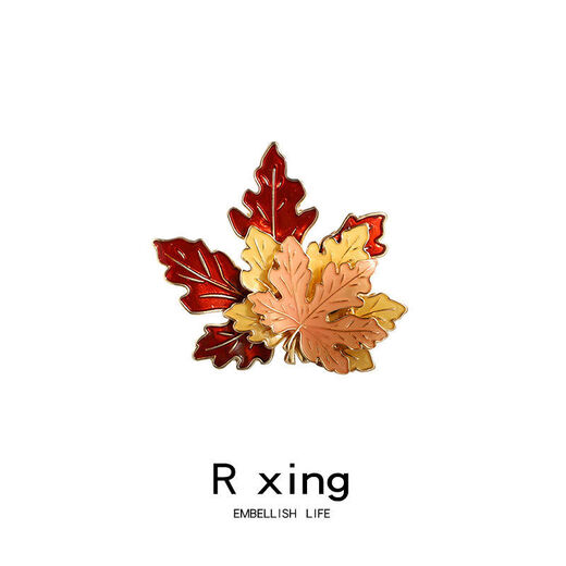 Miaolingge cute Japanese style brooch into autumn maple leaf brooch for male and female couples personalized ins trendy metal badge bag decoration maple leaf