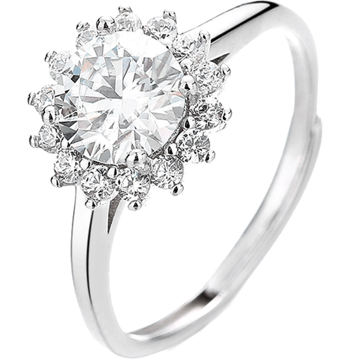 EothPT950 platinum one carat sunflower moissanite diamond ring for women platinum 520 lover birthday gift for girlfriend PT950 platinum sunflower moissanite ring + certificate