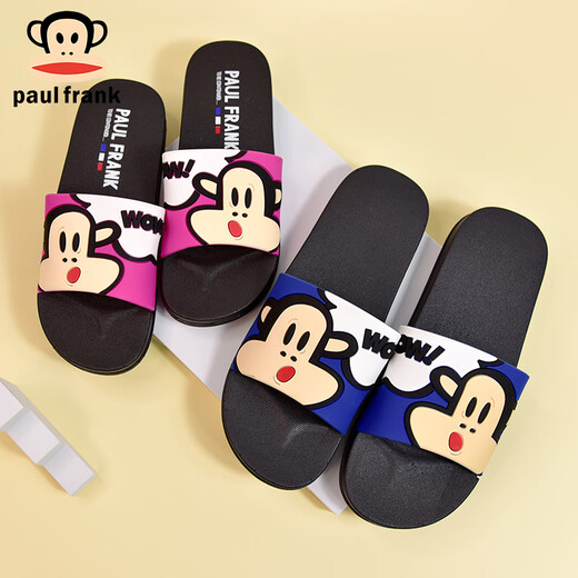 
paul frank big mouth monkey sandals for women in summer, soft and quick-drying floor mopping indoor home sandals for men PF6218 Sky Blue 37 suitable for daily wear 35/36
