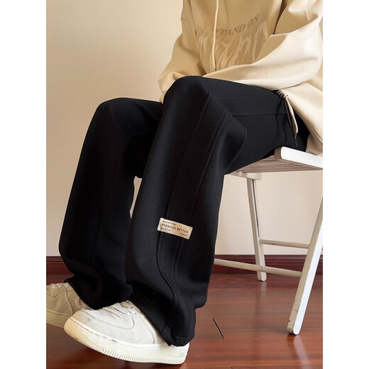 Semir Group heavyweight sweatpants men's casual trousers autumn new straight sports sweatpants autumn and winter velvet casual trousers K1050 black velvet XL 130Jin Jin equals 0.5kg -145Jin Jin equals 0.5kg