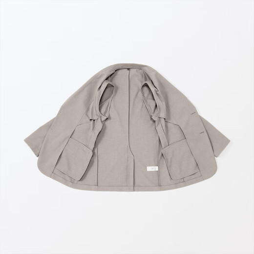 无印良品（MUJI）男式 易打理 弹力 夹克男士外套男款春秋款 西装小西服AD0V0A4S 浅灰棕色 XL (180/104A)