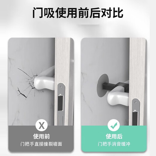 Qiansu wheel window handle anti-collision protective cover without punching glass suction cup holder anti-collision pad transparent door suction 10 pieces ABS