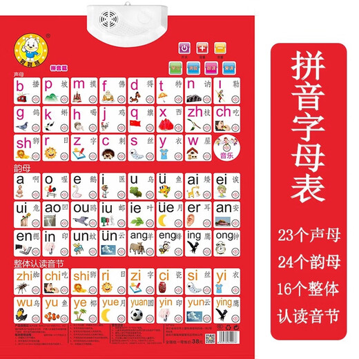 欲战儿童26字母有声挂图 儿童宝宝学26个英语英文字母表挂图有声拼音 英文字母