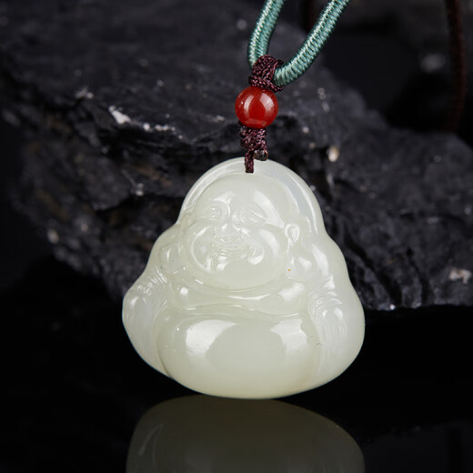 Coloré yunnan hetian jade Bouddha Pendant Maitreya Bouddha Blanc Jade Jade Jade Pendant Jade Collier pour petite amie 680 Jade Bouddha blanc
