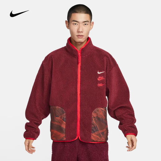 耐克（NIKE）官网官方男装 2025春季新款运动服仿羊羔绒立领休闲保暖夹克外套 FZ6194-677 L 175（建议130-150斤）