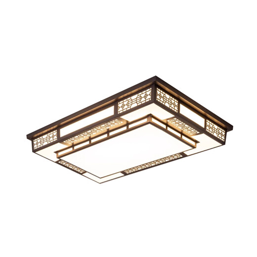 Jihuo 2024 new style living room lamp, new Chinese style hall lamp, Chinese style bedroom lamp, high brightness creative led study ceiling lamp, coffee color - diameter 120*80CM, three-color dimming 168 watts