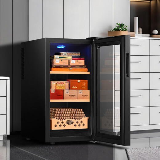 CIGARLOONG 52C cigar cabinet temperature controlled moisturizing cedar wood cigar and red wine dual-purpose humidifier household electronic energy-saving small dual-core refrigeration cigar humidifier full cigar style 52L