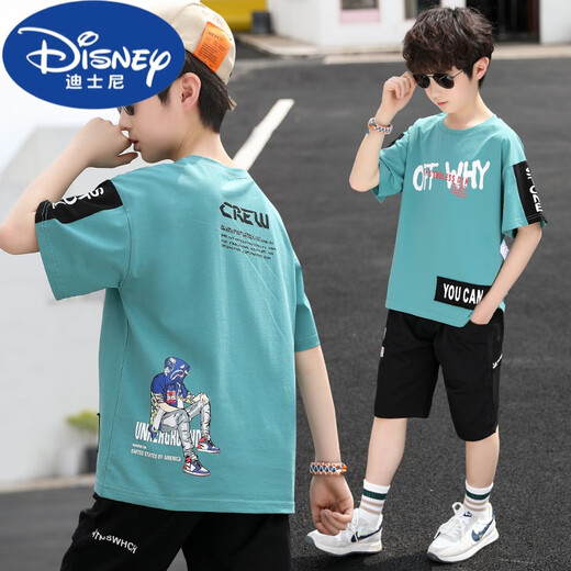 Disney Boys Camiseta de manga corta 2024 Summer New Children's Big Children's Tops Clothing Children Boys Algodón de algodón puro Hermano Moda de verano Winniela-Bx679t-White 120 cm