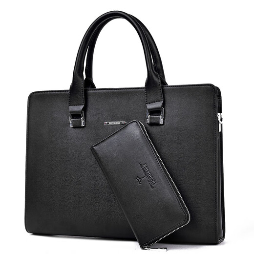 Kuqi Kangaroo Briefcase Men's Genuine Leather Business Bag Boutique Business Travel Men's Handbag Bag Horizontal Leather Bag Computer Bag #2# 1 Inch Blue Medium Single Bag #2# 1 Inch