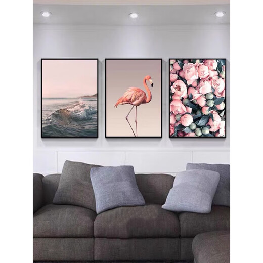 多瑙梦北欧壁画装饰画客厅三联沙发背景墙挂画现代简约大气餐厅卧室墙画 U1049 20*30三联画_9mm薄板_质感c