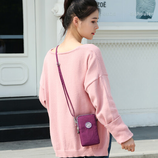 Ye Yu is suitable for 2 zipper mobile phone bag, shoulder bag, crossbody bag, arm bag, women's casual small bag, large capacity, mobile phone, money, keys, sports, black #2 zipper