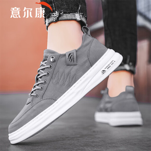 Yierkan casual shoes for men 2025 new summer breathable men's shoes men's sneakers men's versatile sports and leisure canvas shoes for men dark gray breathable cloth 41