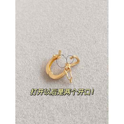 DR-FLVVS18k gold universal buckle plated all-match necklace pendant buckle up and down double opening buckle beads buckle head-gold