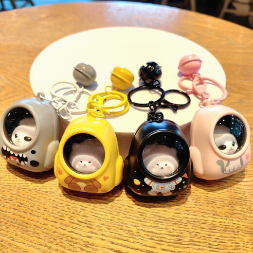 Cute bear keychain couple bag pendant internet celebrity atmosphere light keychain claw machine gift couple