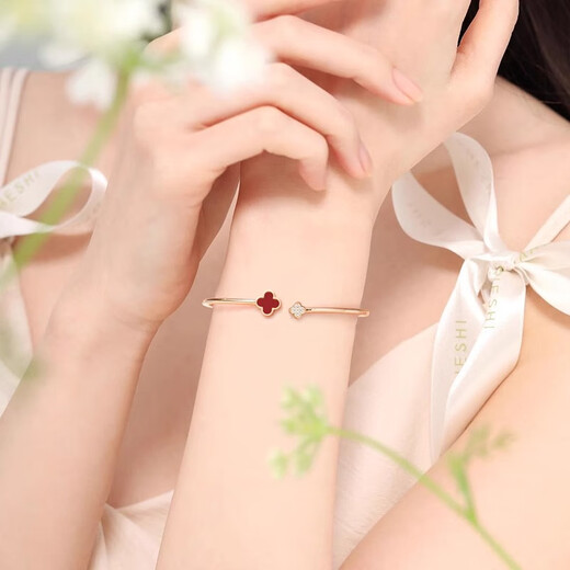 Givenchy GIVANZE Light Luxury Love Bracelet Women's Bracelet Jewelry Confession Anniversary Birthday Gift for Girlfriend and Wife Red Agate Four-Leaf Clover Bracelet