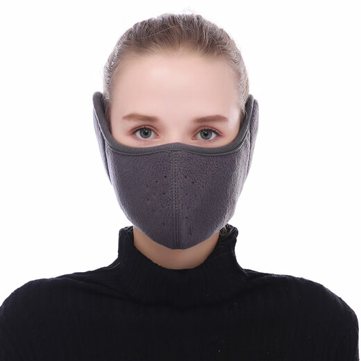 HengTravler冬季成人户外摩托车防寒防风摇粒绒保暖口罩耳罩面罩情侣口罩 A608(迷彩)男女