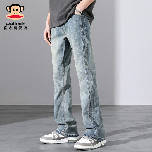 
Big Mouth Monkey (paul frank) American fashion brand jeans men's autumn loose new straight-down wide-leg pants trendy high street casual long pants 9901 nostalgic blue [official authentic] L [recommended 120-140Jin [Jin equals 0.5 kg]]