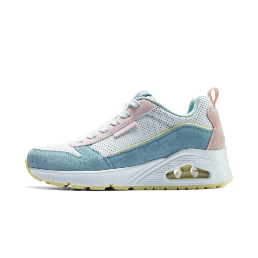 Skechers 2024 summer new women's thick-soled casual shoes, comfortable sports shoes, air-cushion shoes 177105 light blue/pink/LBPK35