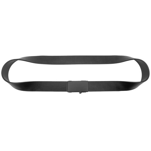 Dofinison belt for men, inner-wearing, automatic buckle, toothless leather belt, fashion trend business, young and middle-aged cowhide trouser belt, black 120CM