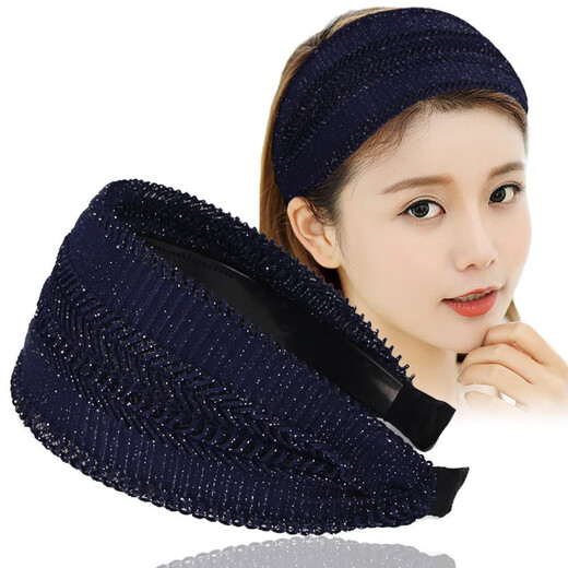 Jiaojing White Hair Covering Headgear Daily Wear High-end Headband Forehead Covering White Hair Artifact Women's Teeth Anti-Slip Fashion Hair Band Black