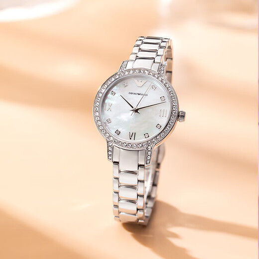 
ARMANIA AMA watch women's nickname star series steel belt quartz fashion diamond-set women's wrist simple retro square watch AR11148