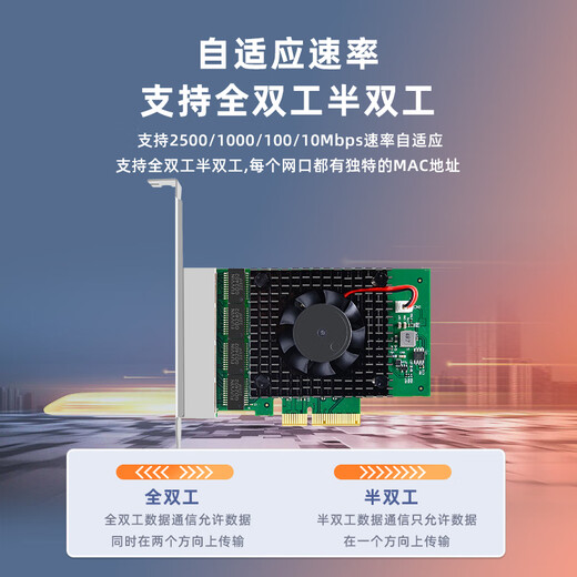 EB-LINK intel I225 chip PCI-E X4 2.5G four-port server network card 2500M Gigabit 4 electrical port network industrial camera image acquisition machine vision