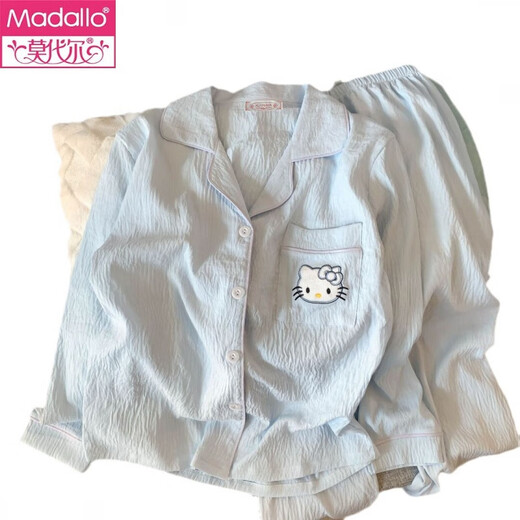 Modal 2025 Neue Wolkenbaumwolle langärmelige Pyjamas für Frauen im Frühling und Herbst süße süße Cartoonhose dünne Home-Kleidung Set Sommer 6625 Beeren-Double Long Cloud Cotton M.