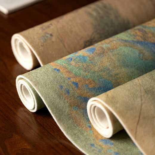 Huying Thousands of Miles of Rivers and Mountains Felt 40*60cm Painted Thousands of Miles of Rivers and Mountains Felt Pad for Calligraphy Special Rice Paper Wear-Resistant Thickened and Dirty-Resistant Brush Calligraphy Pad Table Mat