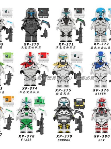 Chinese building blocks, star wars, black commando, storm soldier building blocks, human figures, bain technical soldier assembled children's toys XP371-Black commando