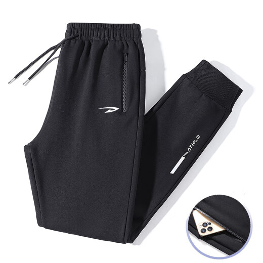 Delhui casual pants for men in autumn and winter, young and middle-aged sports new trendy casual loose outdoor versatile trousers LG-musilin-8813 black straight XL-(120Jin[Jin equals 0.5kg]-135Jin[Jin equals 0.5kg])