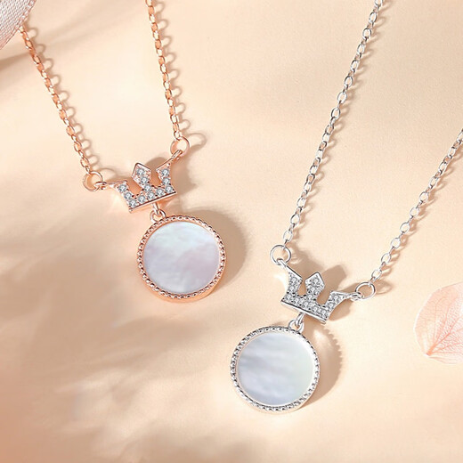 Wanlifu S925 Silver Light Luxury Style incrusté Collier de couronne zircon pour femmes coréennes polyvalentes géométriques rond à la chaîne transversale Fritillar Bijoux Dy826 Platine (chaîne transversale) 925 argent