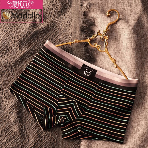 Modal Herren High-End-Unterwäsche-Herren-Pure-Baumwoll-Boxer-Boxer-Shorts Boy Striped Bottoms Personalisierte Modesporthosen 6195 Graublau blau blau grau 3 l Gewicht 100-120 Jin [Jin gleich 0,5 kg]
