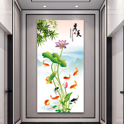 
Miaobei self-adhesive mural entrance entrance decoration painting Chinese living room entrance stickers corridor vertical background wallpaper wardrobe door 671-Golden Avenue Super large: 120cm*240cm