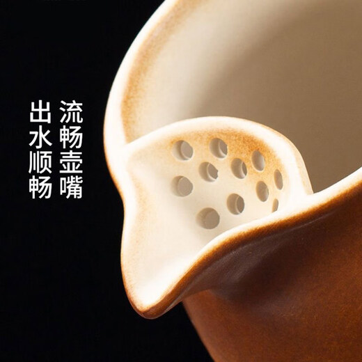 Yushangzhenpin stove-cooking teapot teacup set canned tea teapot roasted milk tea tea water separation ceramic teapot 1 pot 6 cups with lid