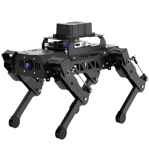 Fantasy Ros2 Roboter Puppypi Raspberry Pi 5 Vierbeiner Maschinenhund AI Großer Modell visuelle Identifikation Intelligente Sprachinteraktion Slam Diagramm Navigation Python Open Source Professionable Professional Development Edition + Aluminiumbox Raspberry Pi 5/8g