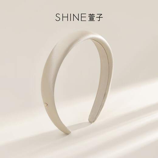 萱子（SHINE）优雅气质真丝缎面发箍百搭简约小清新风发卡女早春新款发饰 米色 1个