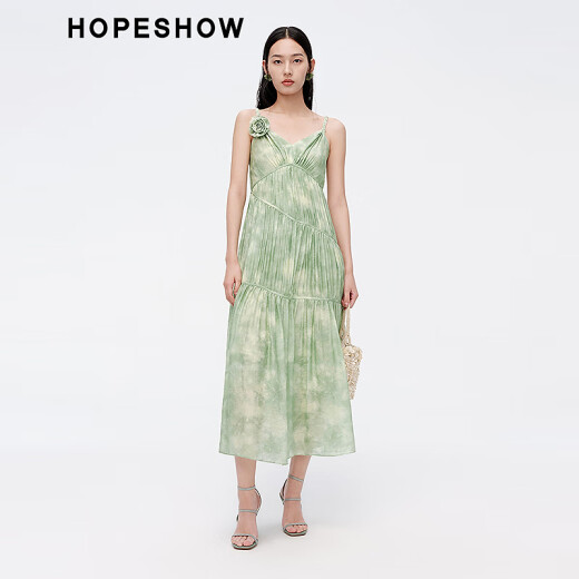Hongshe Mall gleicher Urlaubsstil Hosentuch Rock für den Sommer 2024 Neue Frauenkleidung, gestricktes Twisted V-Ausschnitt High-End-Kleid, Jiangnan Yanyu K687 XS
