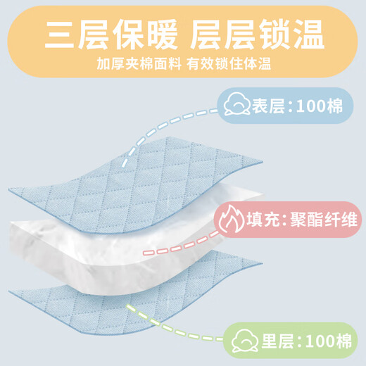 班杰威尔婴儿衣服春秋季夹棉连体衣宝宝保暖哈衣爬服 保暖蓝色2件装 66码