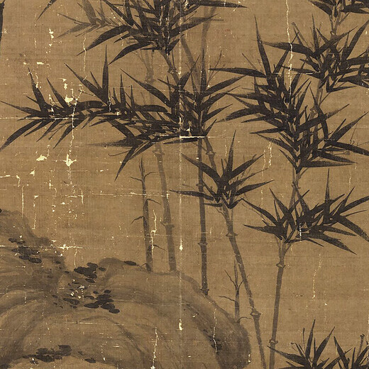 Yuan Gu'an Bamboo Stone Picture Ink Bamboo Picture ancienne fleur et peinture d'oiseau Scroll Famme Painting Replica Painting Antique peinture suspendue peinture Yuan Li'an Bamboo et Bird Picture 12808 30x50 cm (pulvérisation de la peinture Coeur) Paper de riz
