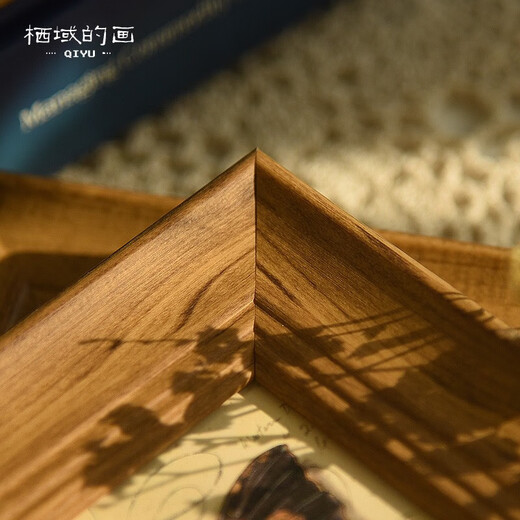 Qiyu American 8-inch photo frame table hanging wall vertical and horizontal photo frame mounting A4 certificate frame custom photo frame plus photo walnut color 10 inches (photo 20.3cm*25.4cm)