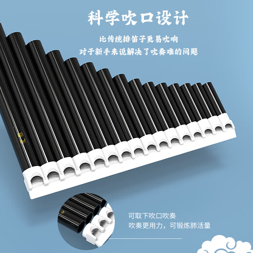 雅光排笛16管18管排箫中小学生教学专用易学民族乐器儿童初学者入门 18管白褐色+