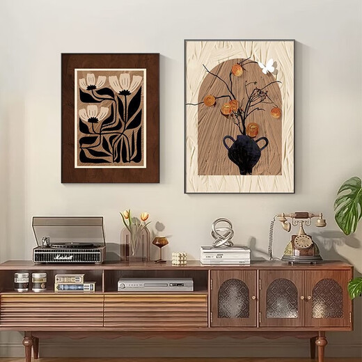 
Chengzi French desktop layout retro living room decoration painting medieval style restaurant persimmon Ruyi sofa background wall hanging painting JD15276 35*50 texture oil canvas ps gold frame