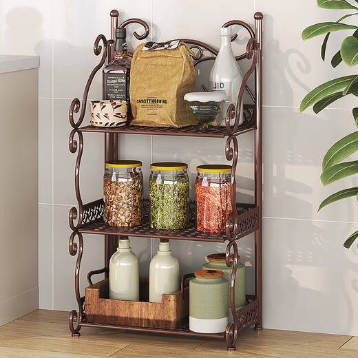 
Linshiwu folding shelf iron bathroom washbasin rack toilet kitchen storage rack layer rack household shelf white-Z674 [width 33cm*height 88cm]