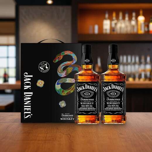 杰克丹尼（Jack Daniels）美国田纳西州 威士忌 40度 黑标蛇年礼盒装 500ml *2 瓶 节日送礼
