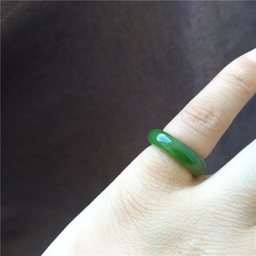 
Kechu Faith Hetian Jade Jade Ring Women's Plain Ring Finger Ring Pendant Peaceful Ring Yang Yang Green Apple Green Natural Certificate [No. 16837] Inner Diameter 19.0mm