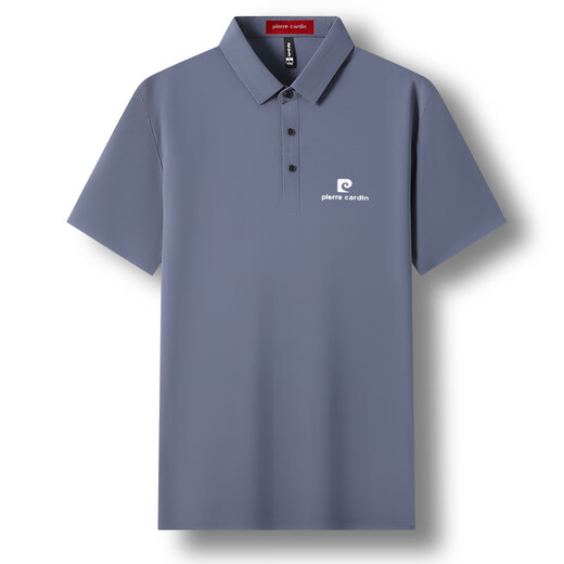 
Pier Cardin brand men's mulberry silk short-sleeved T-shirt summer thin business casual solid color lapel POLO base shirt top white 17088A